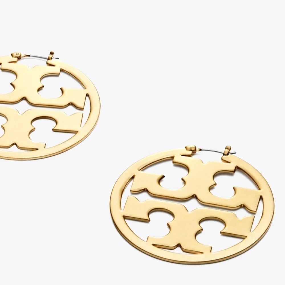 🆕 Tory Burch Authentic Miller Matte Gold Hoop Earrings